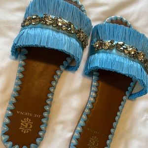 NWT De Siena Blue Sandals